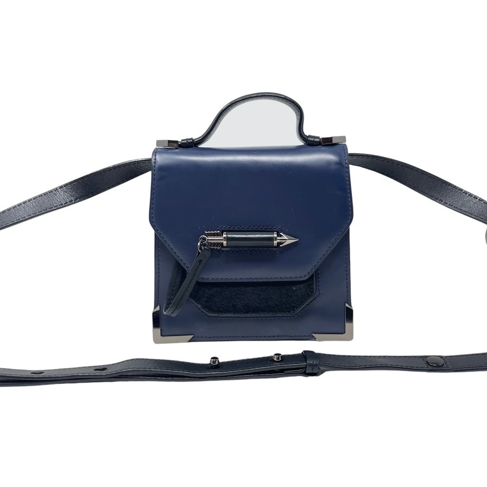 Mackage Rubie Mini Leather Satchel Crossbody in Indigo